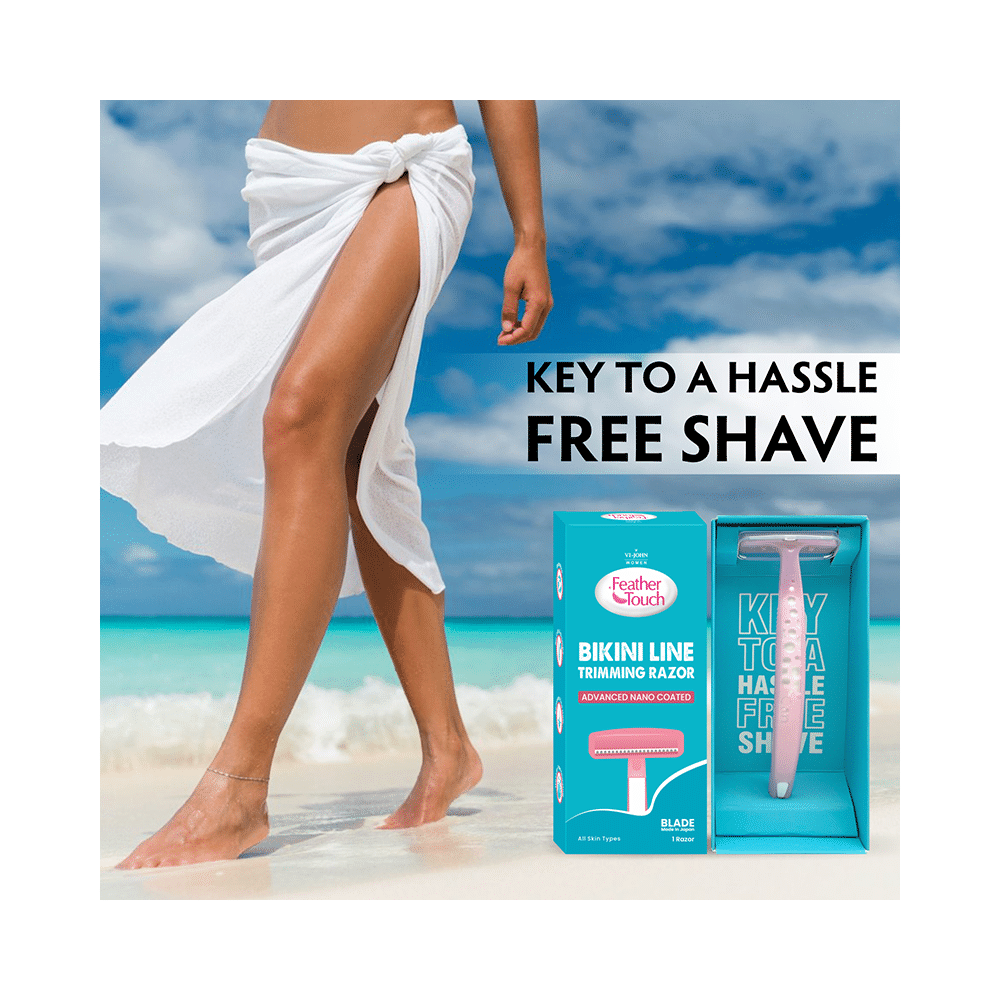 Vi-John Women Feather Touch Bikini Line Trinning Razor Advance Nano Coated Women Razors For All Skin - Image 6
