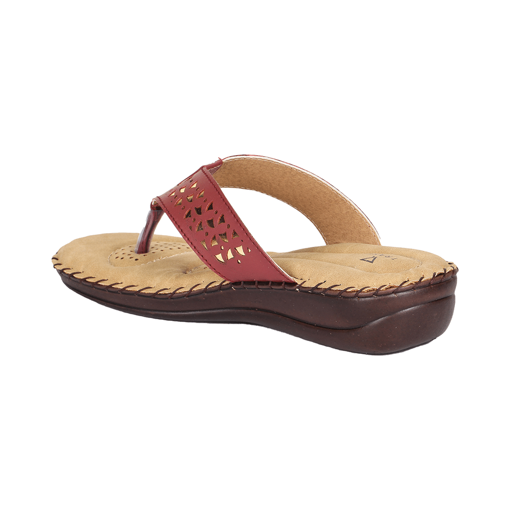 Trase Doctor Ortho Slippers for Women & Girls Light weight, Soft Footbed with Flip Flops 9 UK Cherry & Gold - Image 5