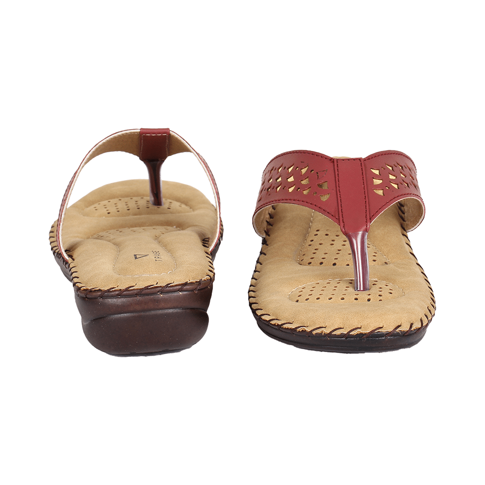 Trase Doctor Ortho Slippers for Women & Girls Light weight, Soft Footbed with Flip Flops 9 UK Cherry & Gold - Image 3