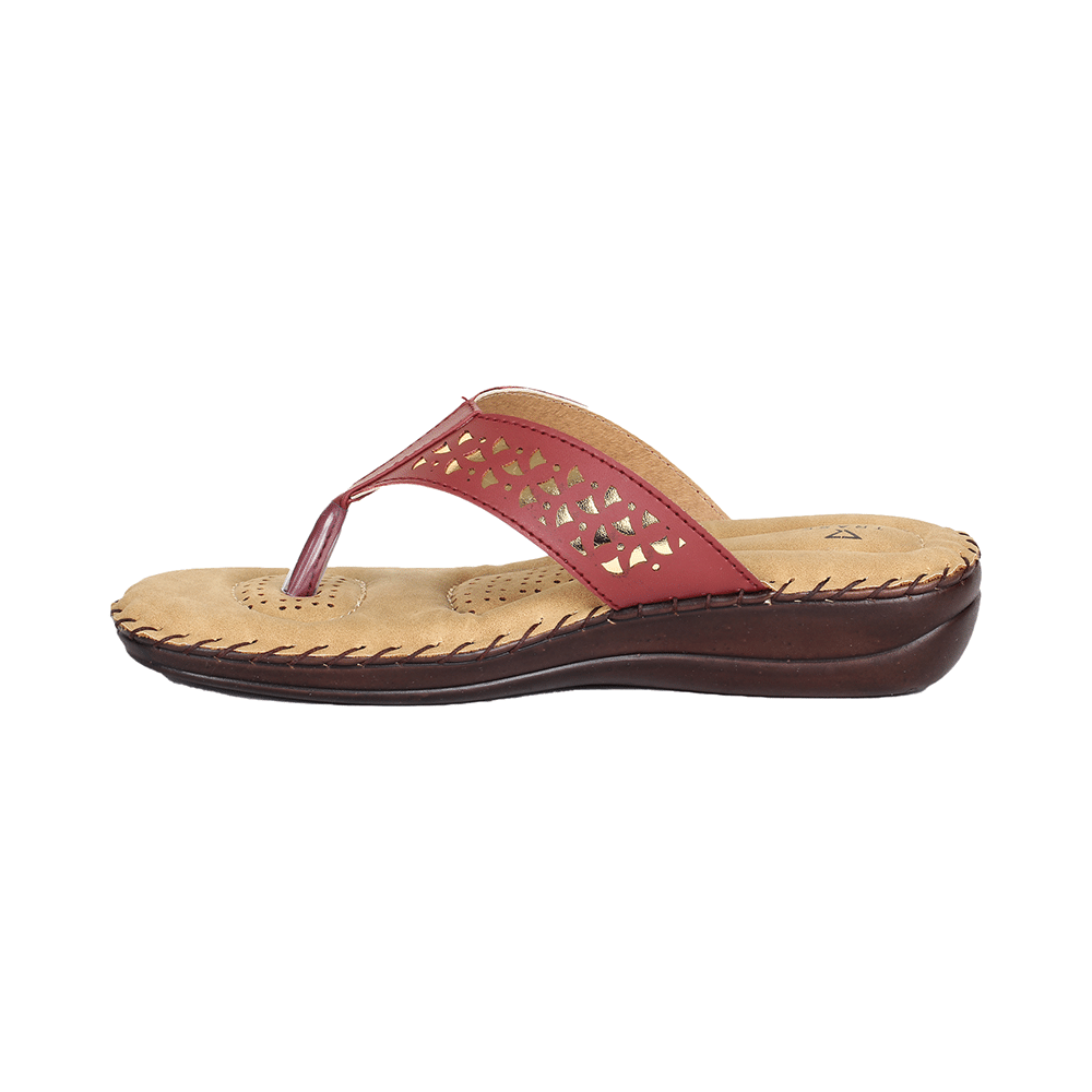 Trase Doctor Ortho Slippers for Women & Girls Light weight, Soft Footbed with Flip Flops 9 UK Cherry & Gold - Image 7