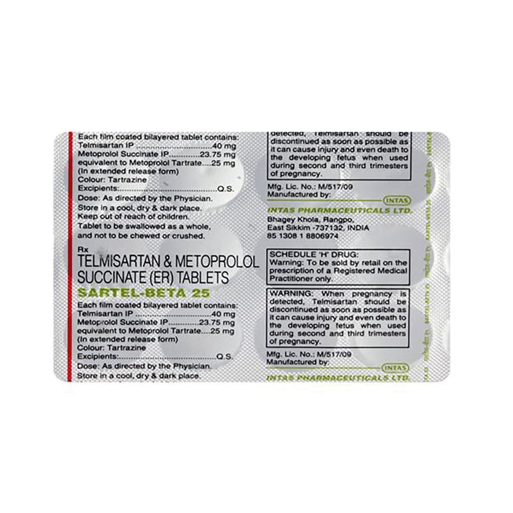 Sartel-Beta 25 Tablet ER - Image 3