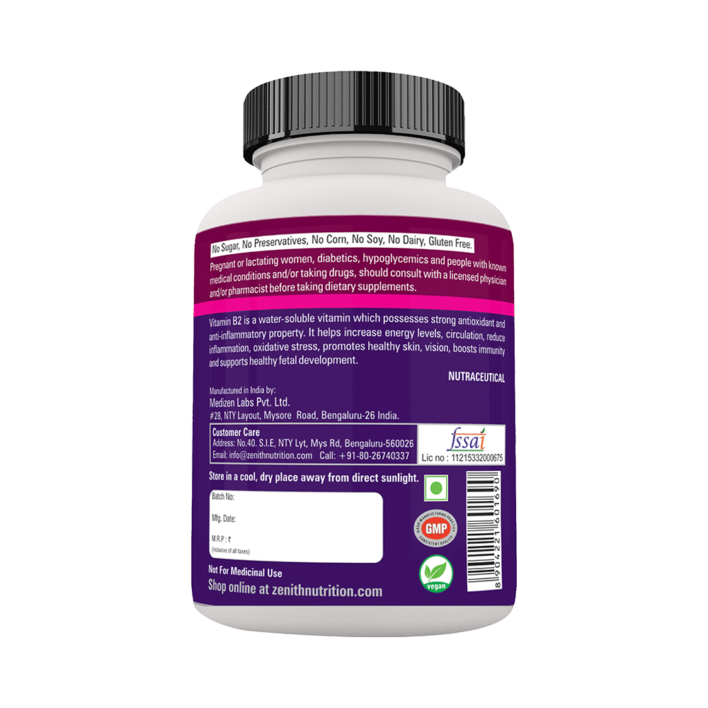 Zenith Nutrition Vitamin B2 Capsule - Image 3