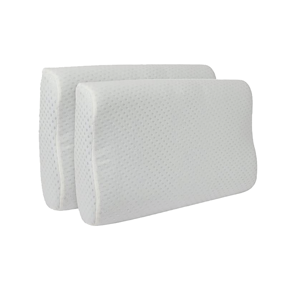 Sleepsia Ventilated Cervical Contour Memory Foam with Cooling Gel Pillow with Washable Cover White