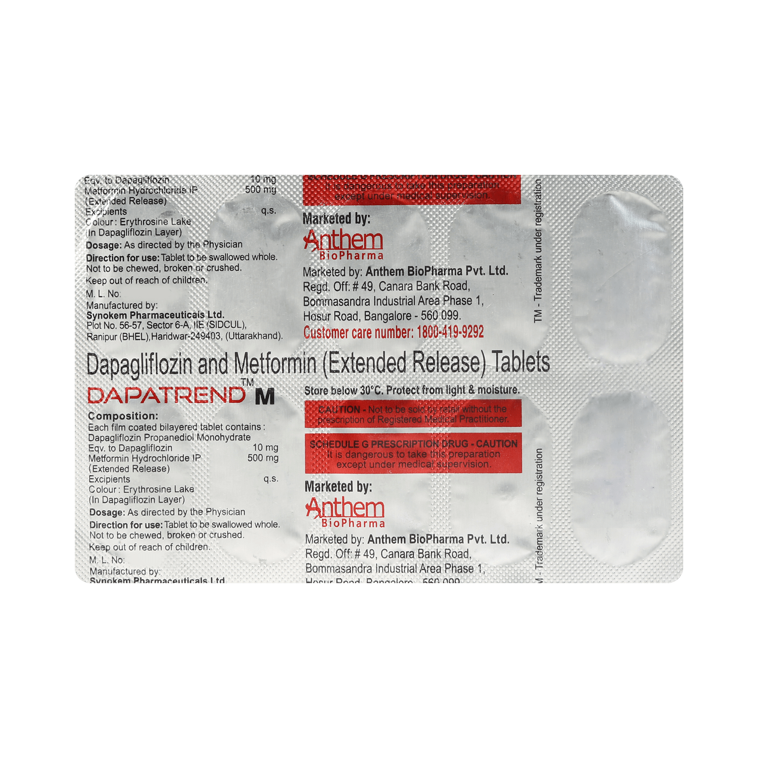 Dapatrend M 10mg/500mg Tablet - Image 3