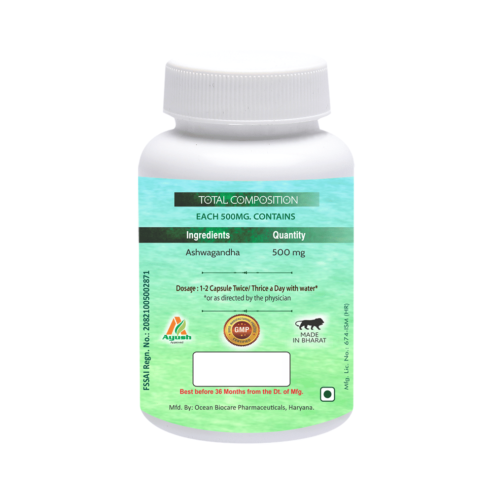 Aachman Veda Ashwagandha Capsule 500mg for Overall Strength (60 Each) - Image 2