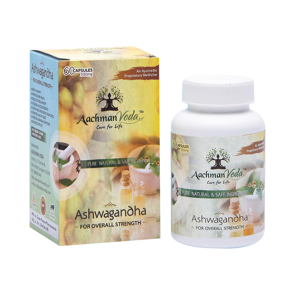 Aachman Veda Ashwagandha Capsule 500mg for Overall Strength (60 Each) - Image 3