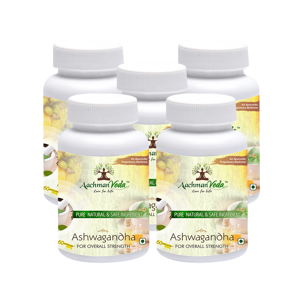 Aachman Veda Ashwagandha Capsule 500mg for Overall Strength (60 Each) - Image 1