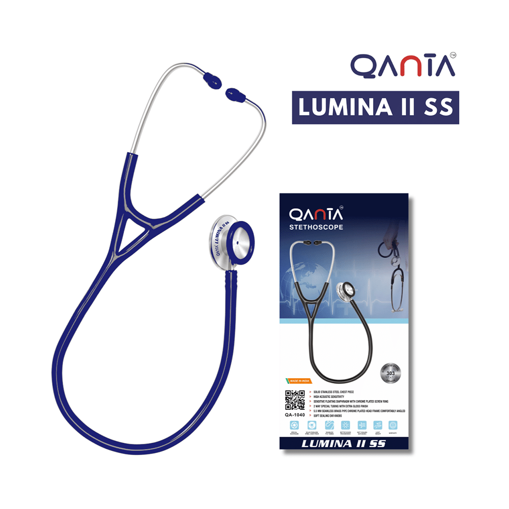 Qanta QA-1040 Stethoscope Lumina II SS With Stainless Steel Chest Piece Blue - Image 6