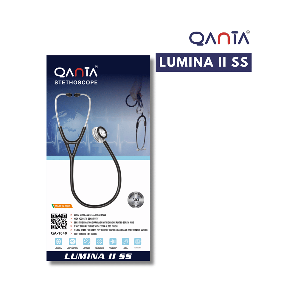 Qanta QA-1040 Stethoscope Lumina II SS With Stainless Steel Chest Piece Blue - Image 4