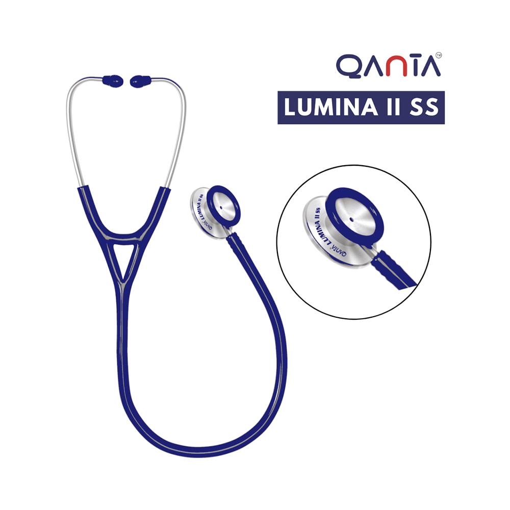 Qanta QA-1040 Stethoscope Lumina II SS With Stainless Steel Chest Piece Blue - Image 2