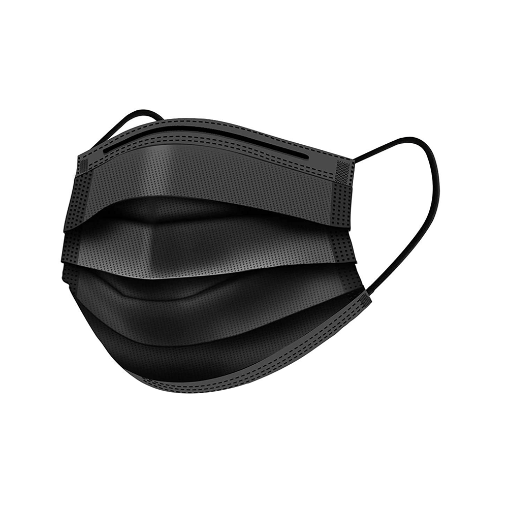 Lioncrown 3 Ply Disposable Face Mask with Nosepin Black