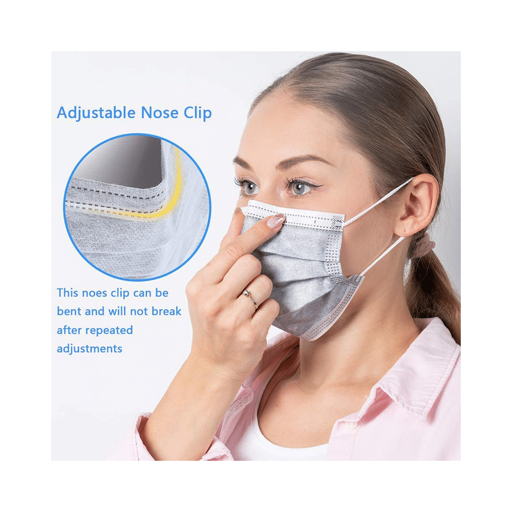 Lioncrown 3 Ply Disposable Face Mask with Nosepin Black - Image 4