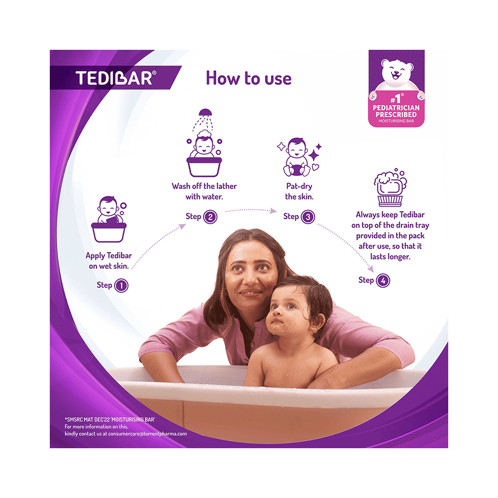 Tedibar Baby Bathing Bar for Sensitive Skin | Soap Free - Image 6