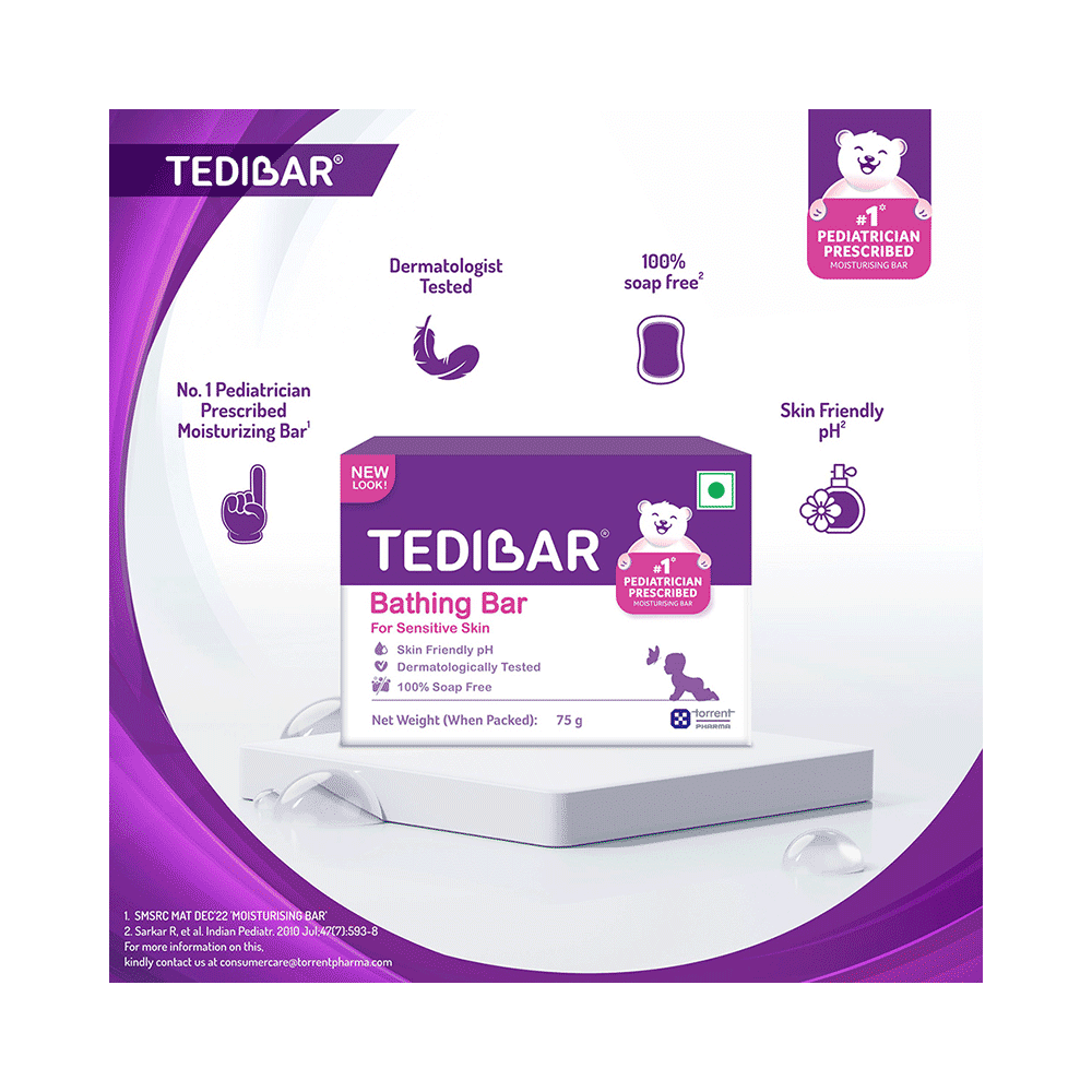 Tedibar Baby Bathing Bar for Sensitive Skin | Soap Free - Image 5