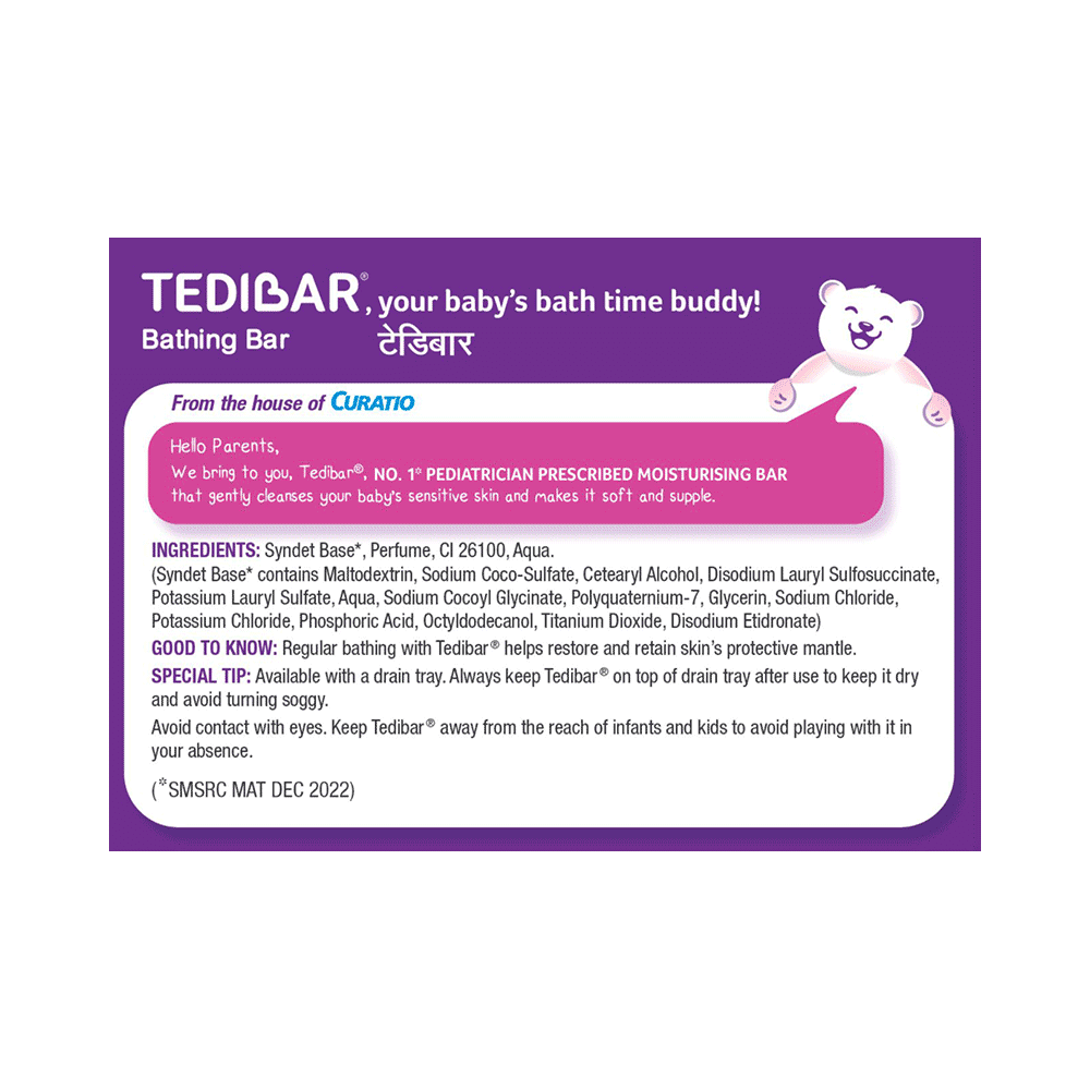 Tedibar Baby Bathing Bar for Sensitive Skin | Soap Free - Image 2