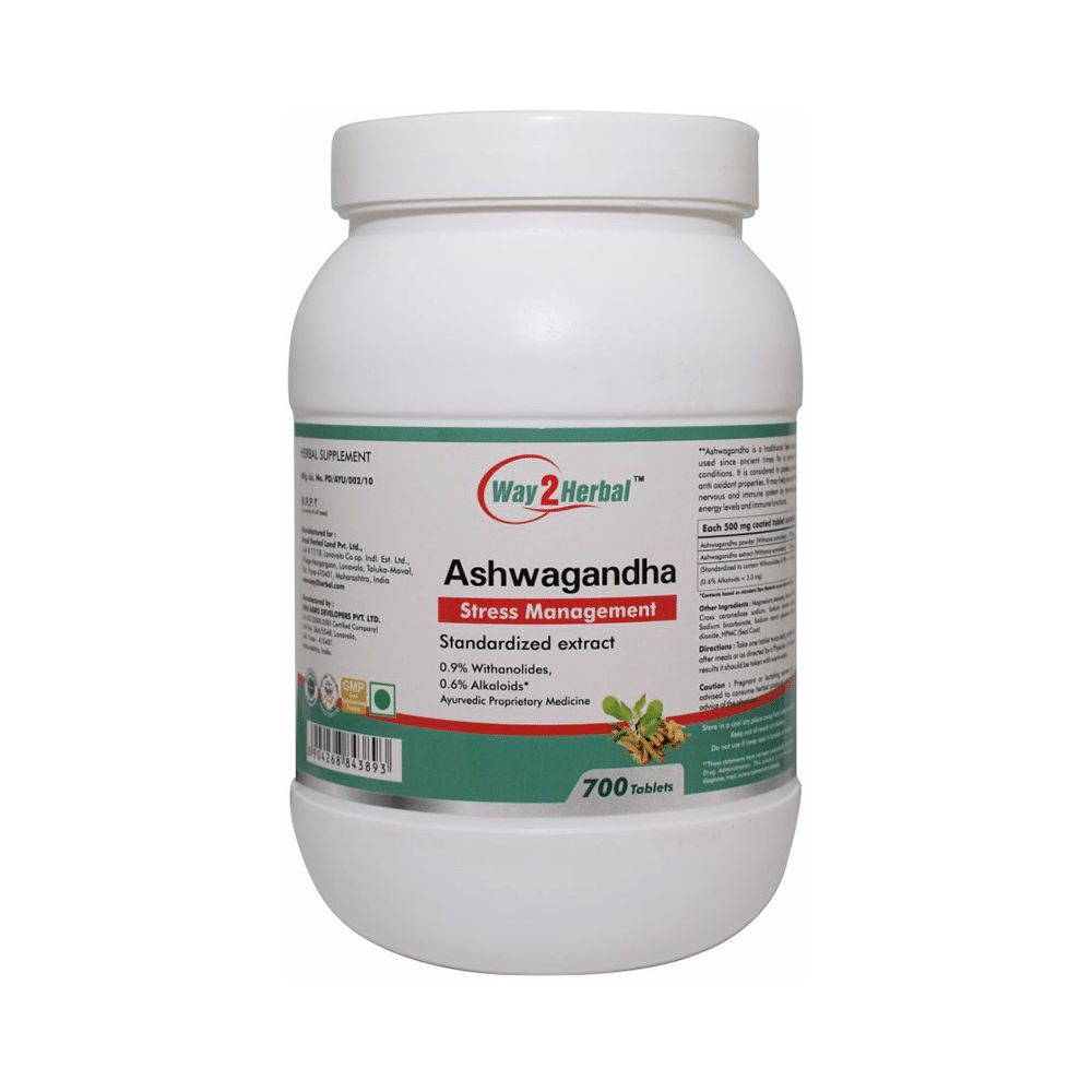 Way2Herbal Ashwagandha Stress Management Tablet - Image 1