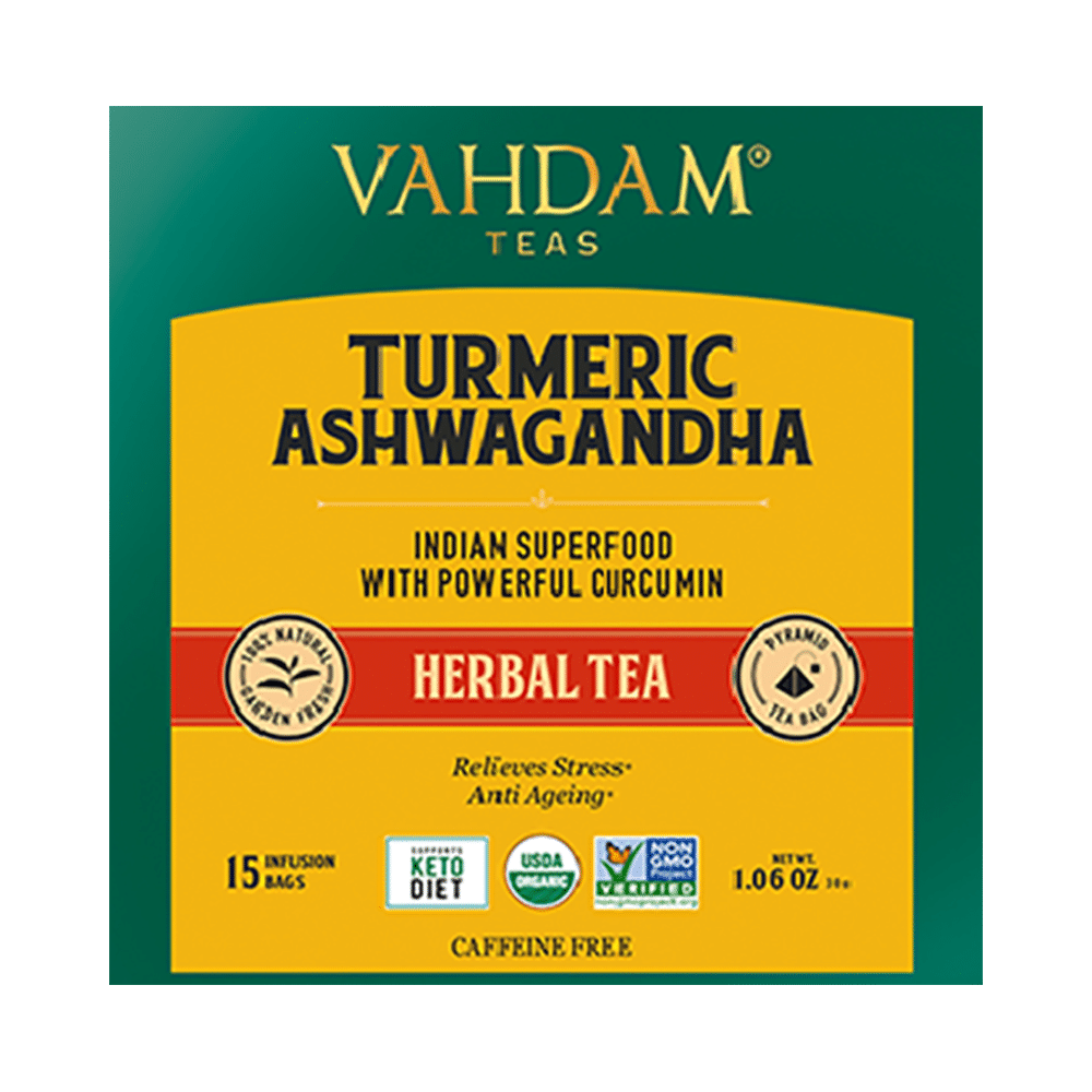 Vahdam Teas Herbal Tea Tisane (2gm Each) Turmeric Ashwagandha - Image 1