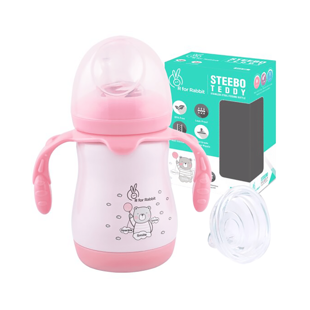 R for Rabbit Steebo Teddy Spout Cup Pink