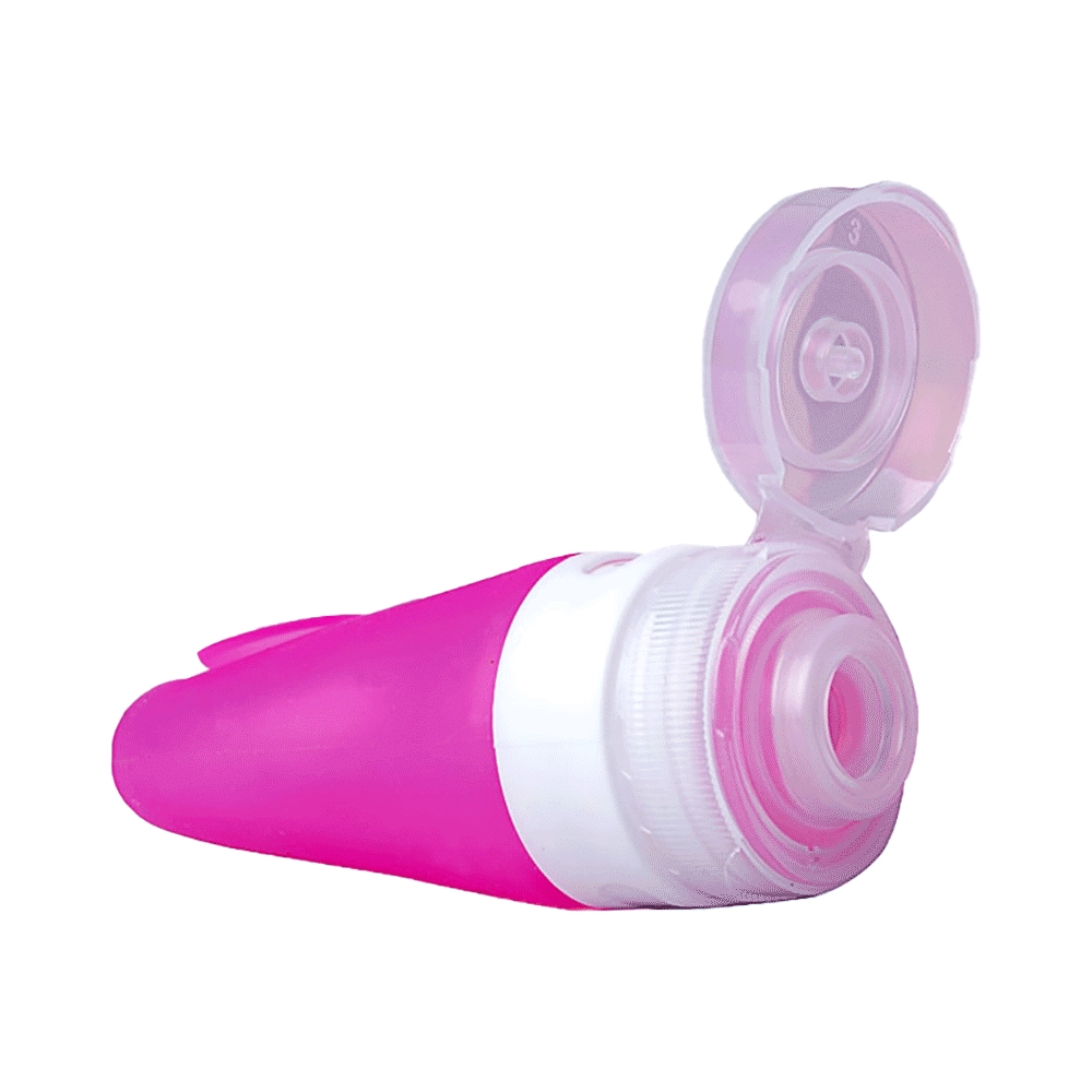 HealthAndYoga Silicone Travel Bottle Pink - Image 2