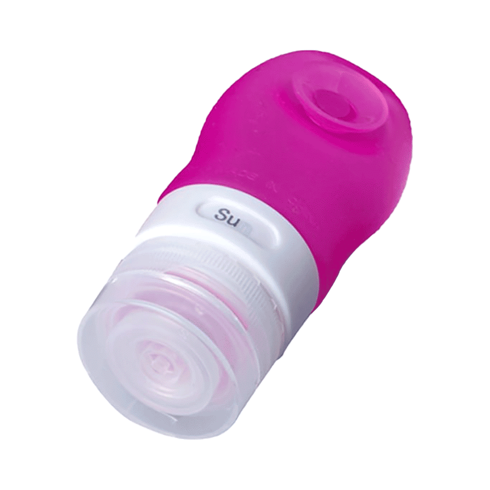 HealthAndYoga Silicone Travel Bottle Pink - Image 3