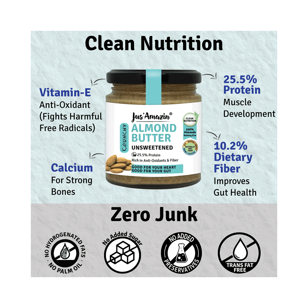 Jus Amazin Crunchy Almond Butter Unsweetened - Image 4