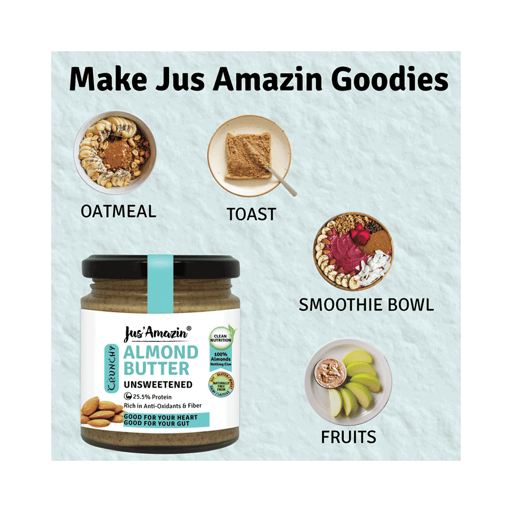 Jus Amazin Crunchy Almond Butter Unsweetened - Image 6