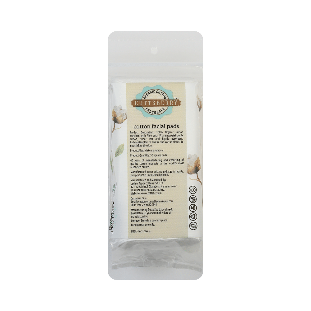 Cottsberry 100% Cotton Facial Pads with Aloevera - Image 2