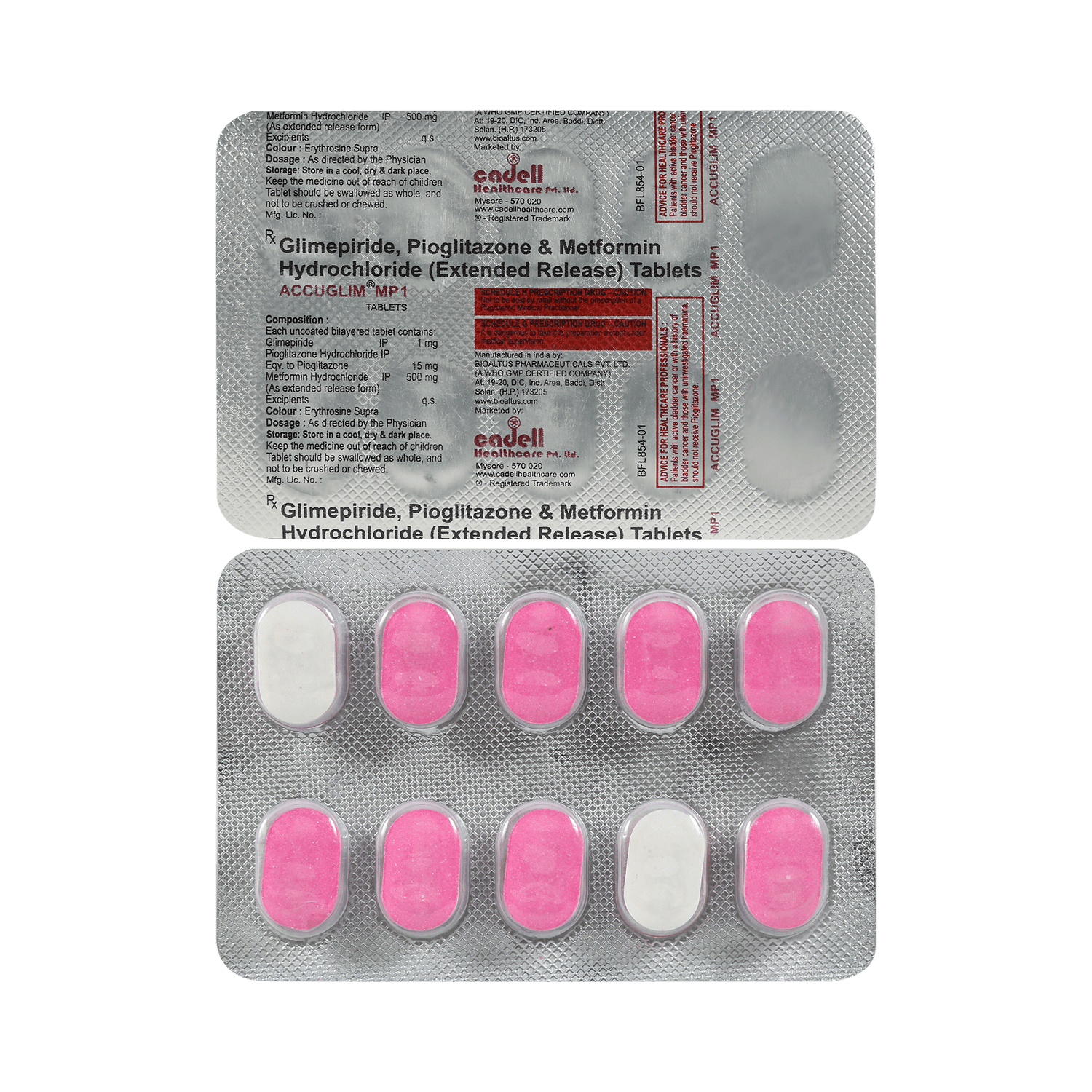 Accuglim MP 1mg/500mg/15mg Tablet - Image 1