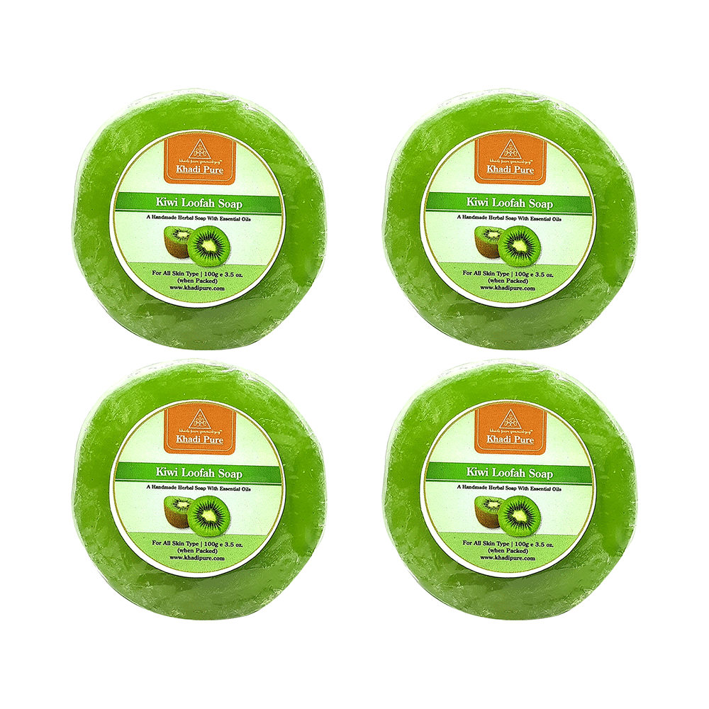 Khadi Pure Kiwi Loofah Soap (125gm Each)