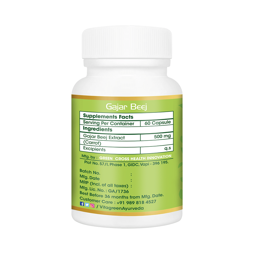 Vitagreen Gajar Beej 500mg Capsule - Image 2