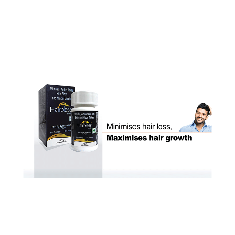 Hairbless Tablet with Vitamins- Biotin & Niacin, Minerals & Amino Acids - Image 4