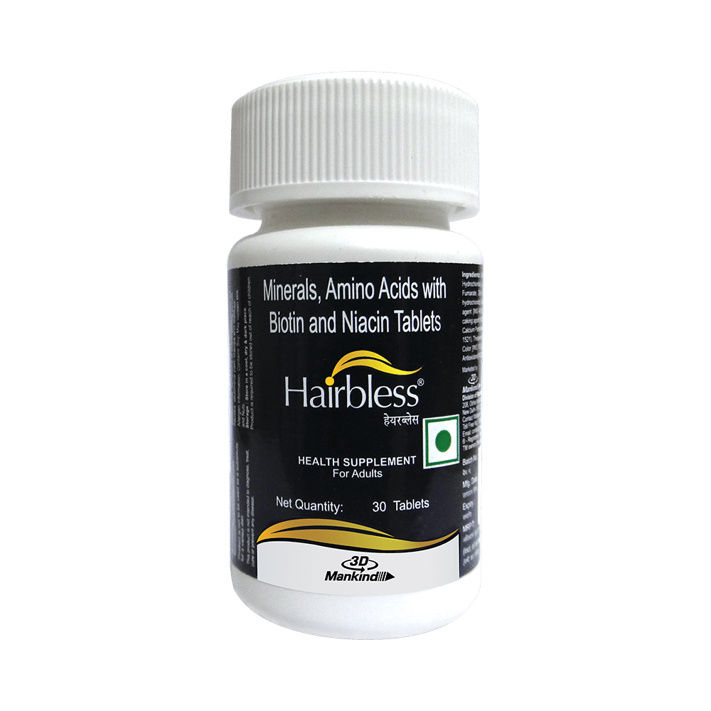 Hairbless Tablet with Vitamins- Biotin & Niacin, Minerals & Amino Acids - Image 1