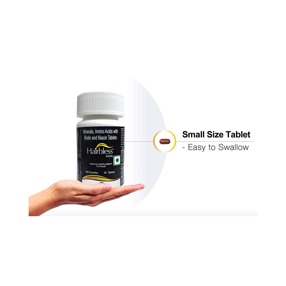 Hairbless Tablet with Vitamins- Biotin & Niacin, Minerals & Amino Acids - Image 6