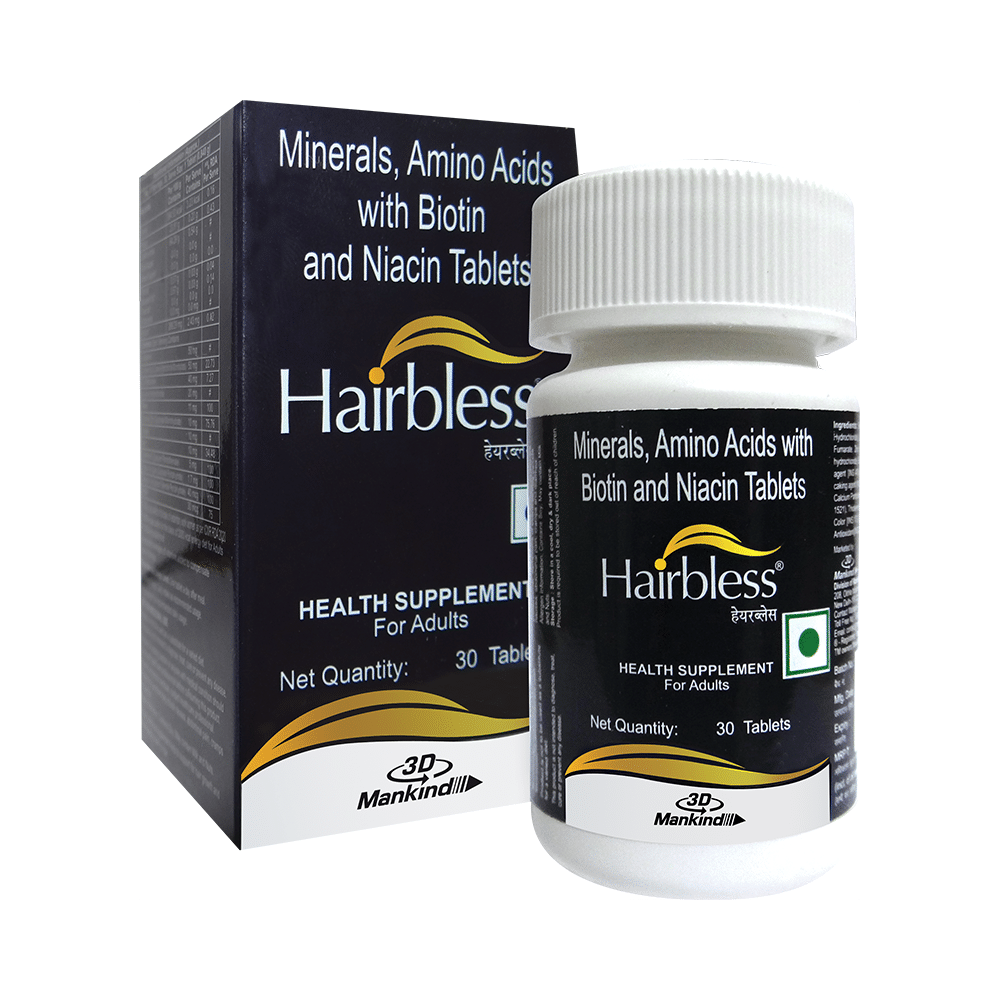 Hairbless Tablet with Vitamins- Biotin & Niacin, Minerals & Amino Acids - Image 3