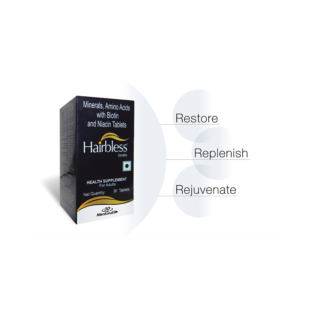 Hairbless Tablet with Vitamins- Biotin & Niacin, Minerals & Amino Acids - Image 5