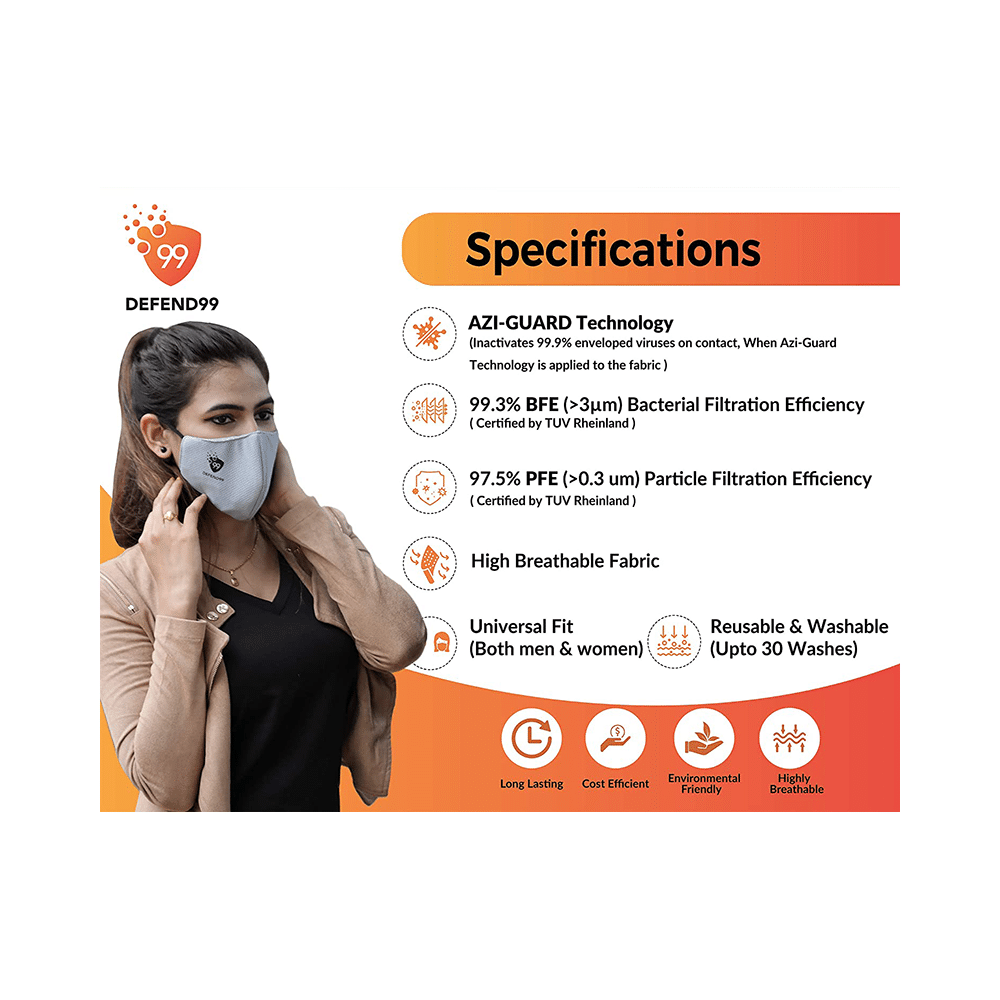 Defend99 Self Sanitizing 99% Filtration Reusable Mask - Image 3