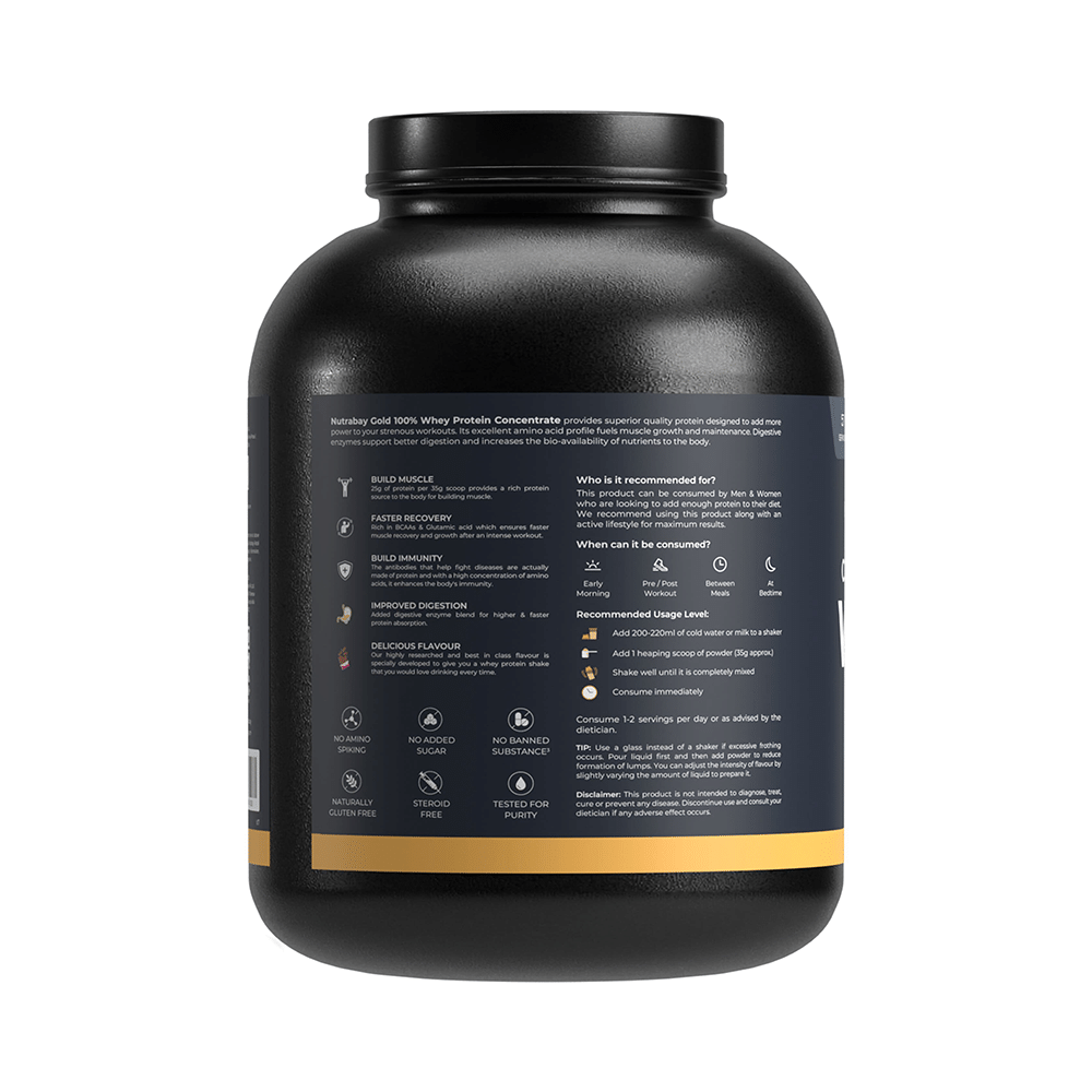 Nutrabay Gold Concentrate Whey Protein for Muscle Recovery | No Added Sugar Powder Rich Chocolate Creme - Image 2