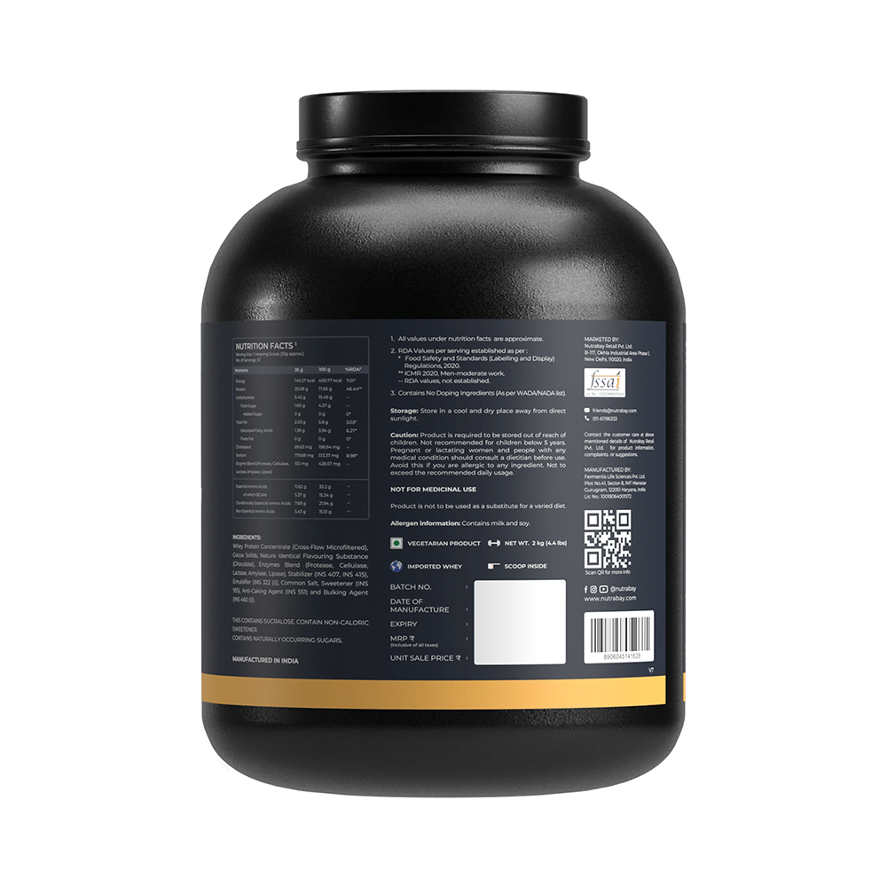 Nutrabay Gold Concentrate Whey Protein for Muscle Recovery | No Added Sugar Powder Rich Chocolate Creme - Image 3