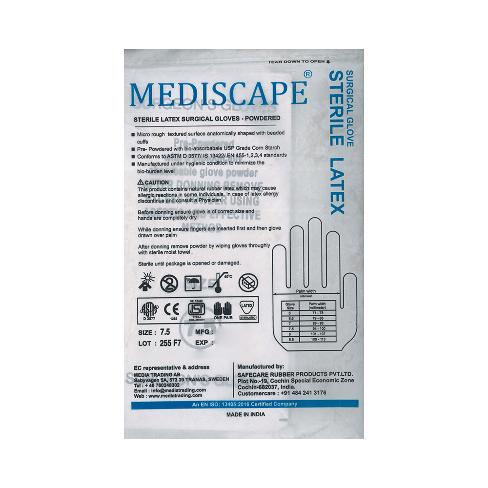 Mediscape Sterile Latex Surgical Powdered Gloves