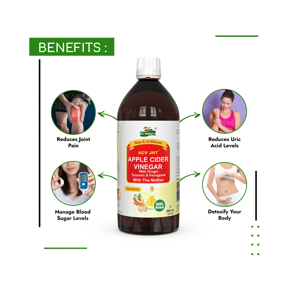 Dr. Patkar's Apple Cider Vinegar Ginger, Turmeric & Fenugreek with the Mother (500ml Each) - Image 4