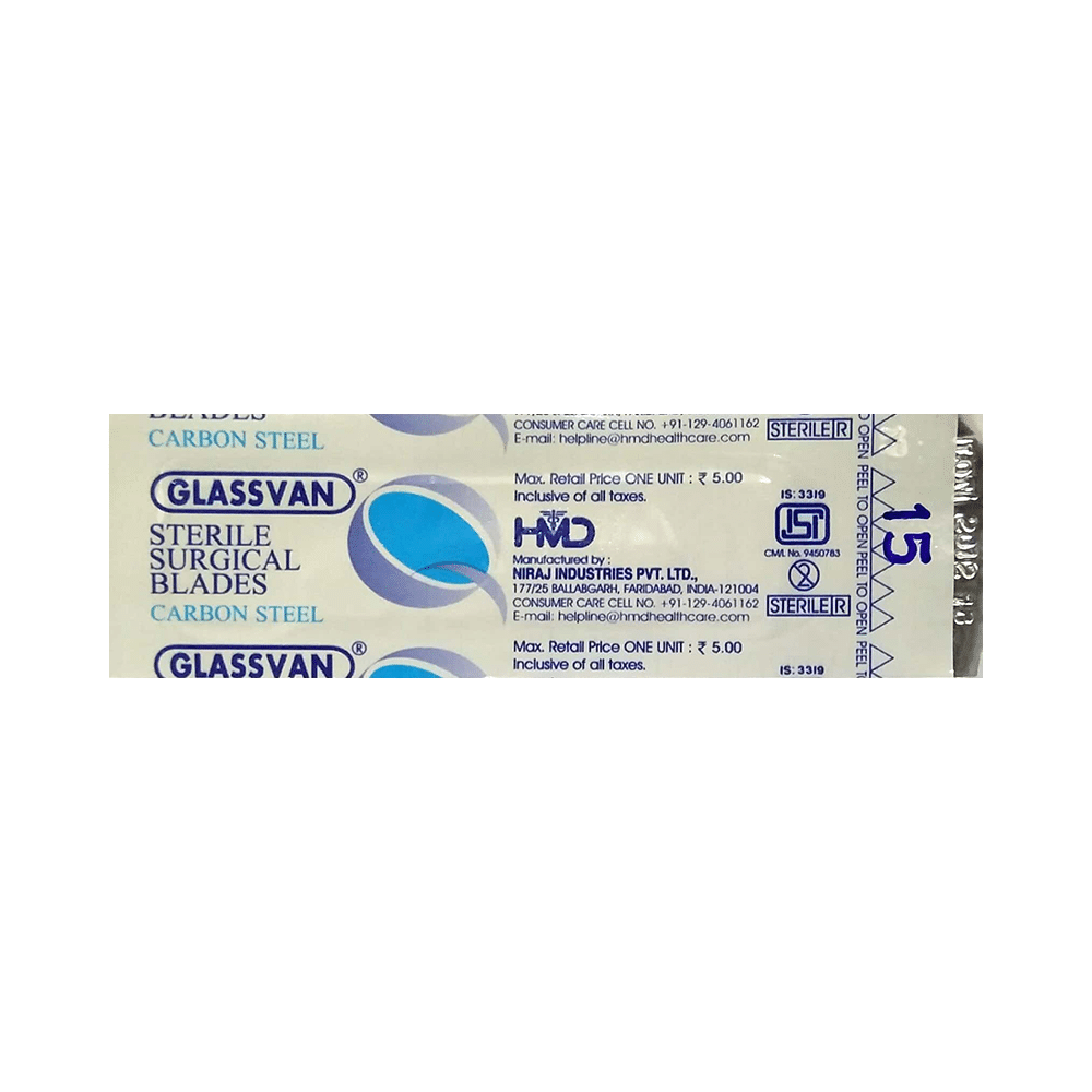 Glassvan Sterile Surgical Blades Size 15 - Image 1