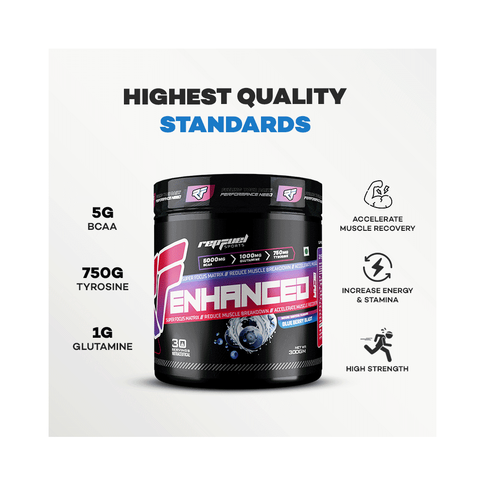 Repfuel Sports Enhanced BCAA Powder Blue Berry Blast - Image 5