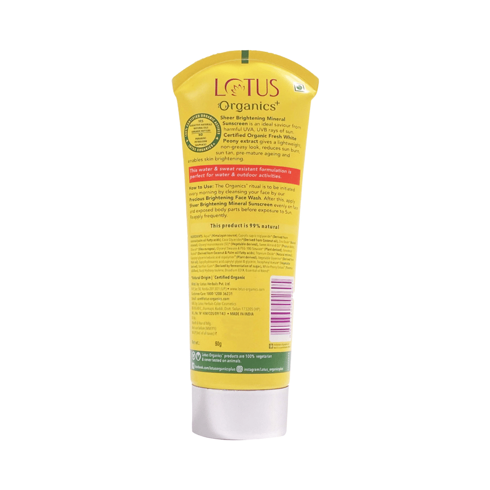 Lotus Organics+ Sheer Brightening Mineral Sunscreen SPF 50 PA+++ - Image 2