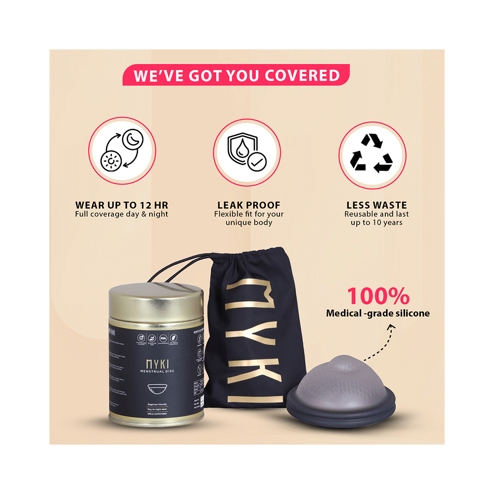 MYKI Silicon Perfect Soft Menstrual Disc Black Medium - Image 7