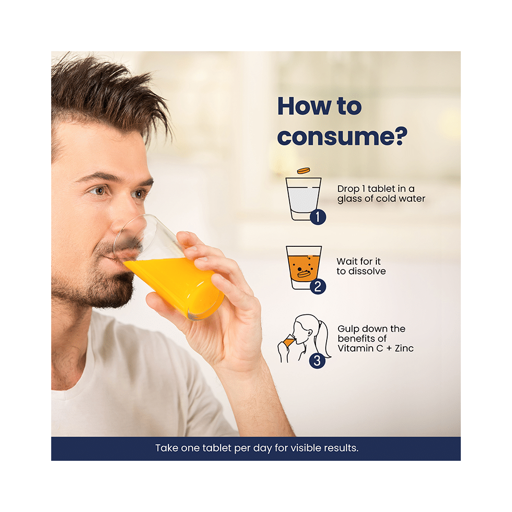 Wellbeing Nutrition Vitamin C Zinc Effervescent Tablet for Immunity & Skin Health | Zesty Orange - Image 7