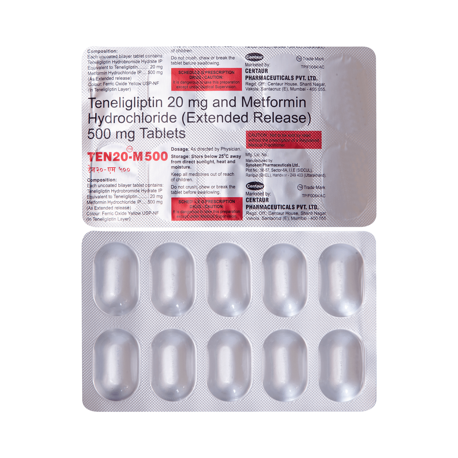 Ten M 20mg/500mg Tablet