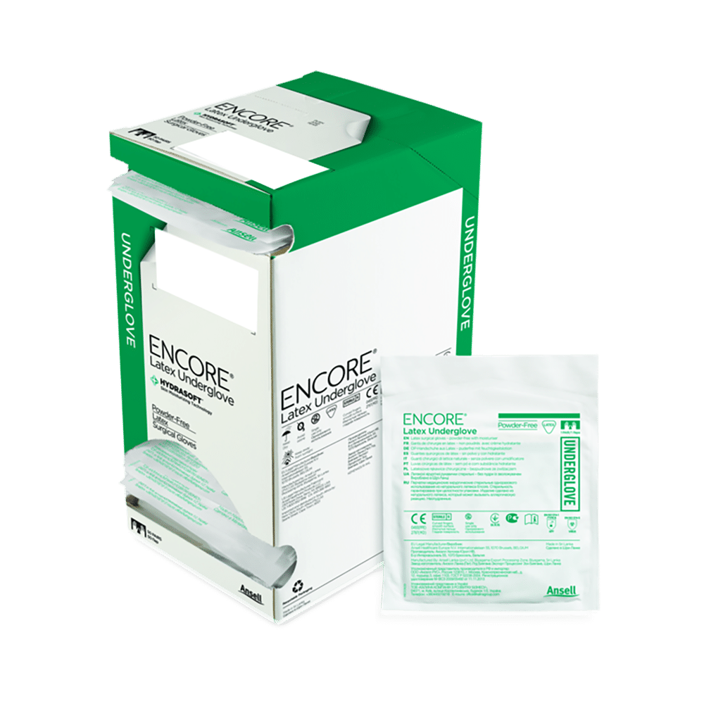 Ansell Encore Latex Underglove Hydrasoft Powder Free Surgical Glove 8.5 Green - Image 6