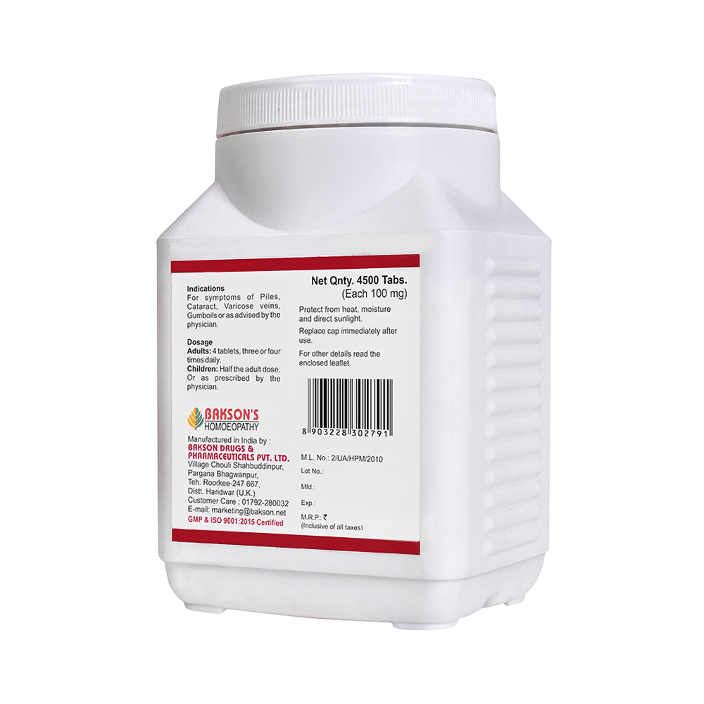 Bakson's Homeopathy Calcarea Fluorica Biochemic Tablet 12X - Image 2