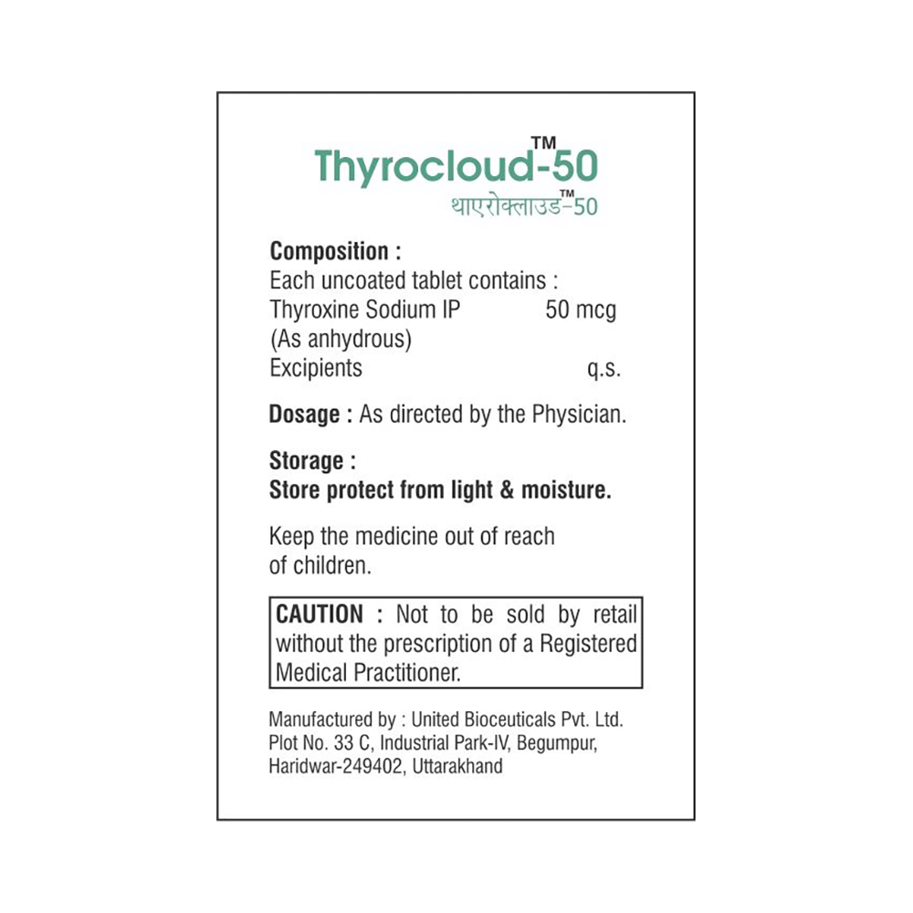 Thyrocloud 50 Tablet - Image 2