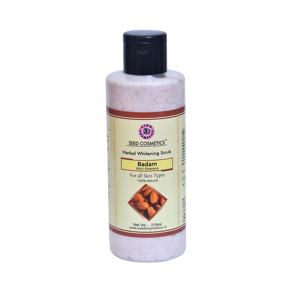 Seed Cosmetics Herbal Whitening Scrub Badam with Aloevera